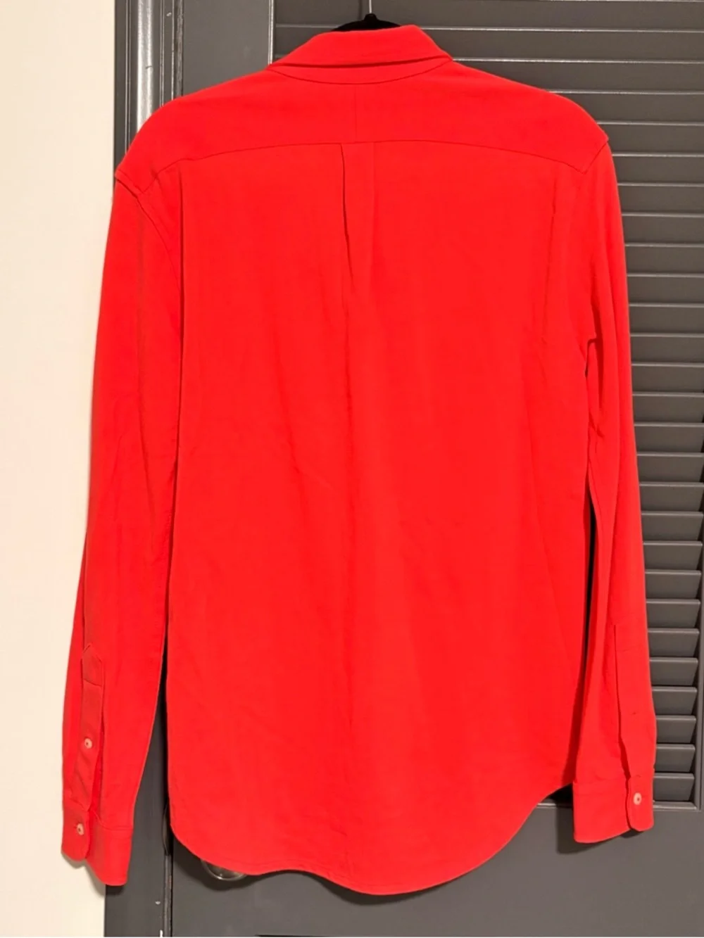 Polo Ralph Lauren Men’s Bright Red Long-Sleeve Featherweight Mesh Shirt